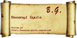 Besenyi Gyula névjegykártya